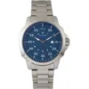 Elevon Hughes Bracelet Watch W/ Date In Silver/blue