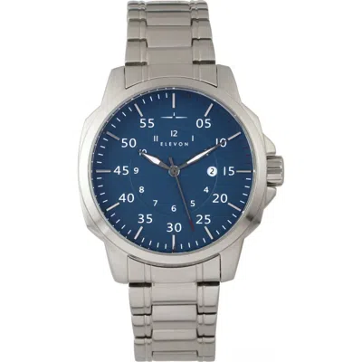 Elevon Hughes Bracelet Watch W/ Date In Silver/blue