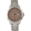 Elevon Hughes Bracelet Watch W/ Date In Silver/tan