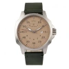 Elevon Hughes Leather-band Watch W/ Date In Silver/green
