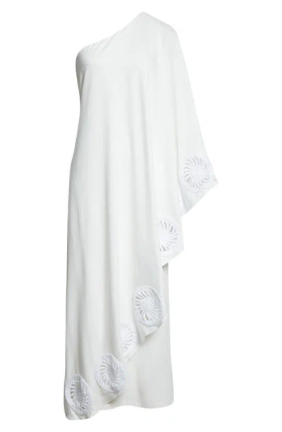 Elexiay Abia Drape One-shoulder Dress In White