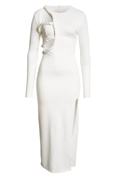Elexiay Tife Long Sleeve Cutout Dress In White