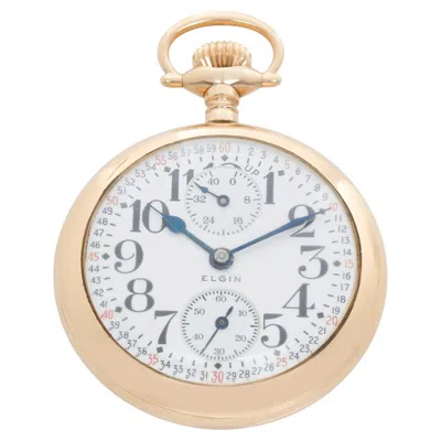Pre-owned Elgin 23 Jewel Veritas Up Down Indicator Very Rare 18 Size Railroad Pocket Watch In Multi