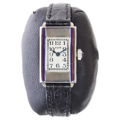 Pre-owned Elgin Gold Filled & Enamel Inlayed Art Deco Watch Circa 1920's In Multi