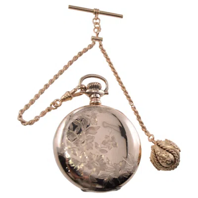 Pre-owned Elgin Gold Filled Pocket Watch With Unique Floral Engraving, Circa 1907 In Multi