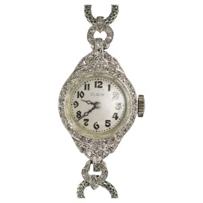 Pre-owned Elgin Platinum Vintage  Diamond Watch In Multi
