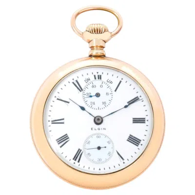 Pre-owned Elgin Rare 21 Jewel Free Sprung Up-down Indicator Rare Roman Numeral Dial In Multi