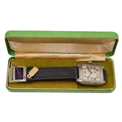 Pre-owned Elgin White Gold Filled Art Deco Manual Wristwatch, Circa 1926