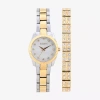 Elgin Womens Crystal Accent Two Tone Bracelet Watch Eg170033st In Gold