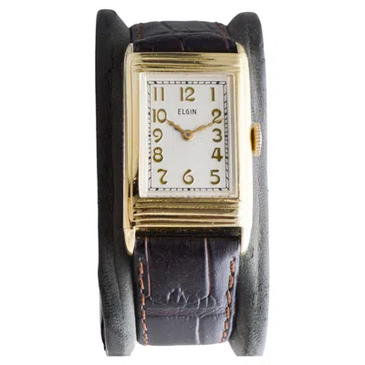 Pre-owned Elgin Yellow Gold Filled Art Deco Watch Circa, 1933 Original Flawless Dial