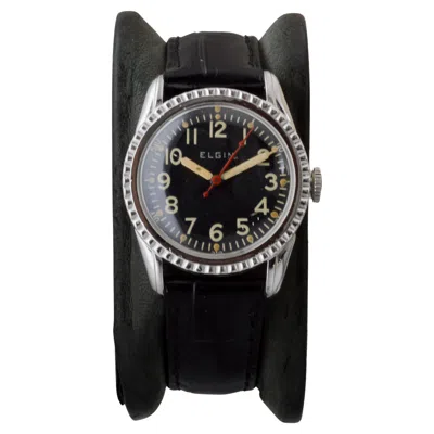 Pre-owned Elgin Yellow Gold Filled Art Deco Watch, Circa 1940's Luminous Original Dial