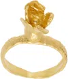 Elhanati Gold Conie Vallese Edition Jardín Tulip Nude Ring In 24kt Gold Plated