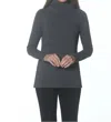 Eli Cowl Zip Top In Charcoal