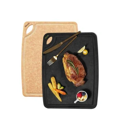 Eli Home Classic Series 2-in-1 Set Cutting Board- 10 X 13 X 1/4 In Black