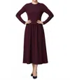 Eli-o Crew Neck Knit Dress In Wine In Pink