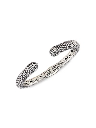 Eli Pebble Men's Sterling Silver Beaded Cuff