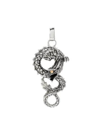 Eli Pebble Men's Sterling Silver Pendant Necklace/18"