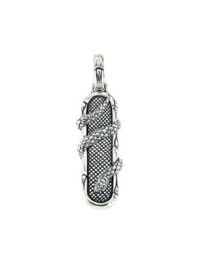 Eli Pebble Men's Sterling Silver Snake Pendant Necklace