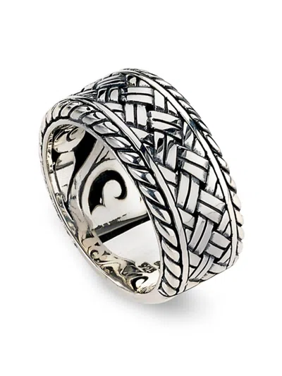 Eli Pebble Men's Sterling Silver Textured Ring
