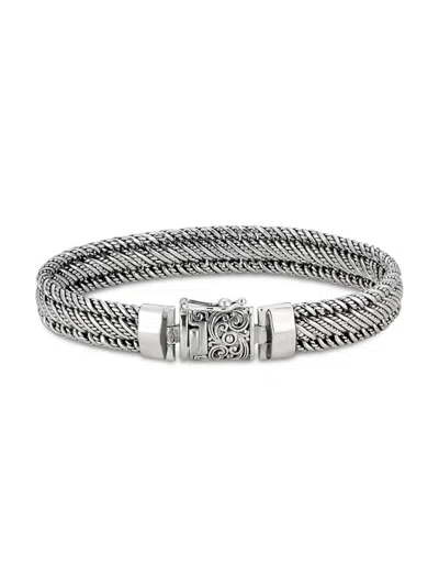 Eli Pebble Men's Sterling Silver Twisted Rope Bracelet