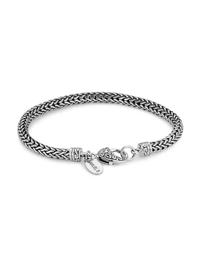 Eli Pebble Men's Tulang Naga Sterling Silver Braided Bracelet