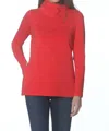 Eli Pima Cowl Zip Top In Red