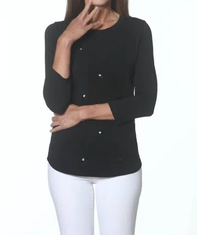 Eli Sequin Dot Top In Black