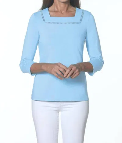 Eli Square Neck Top In Sky In Blue