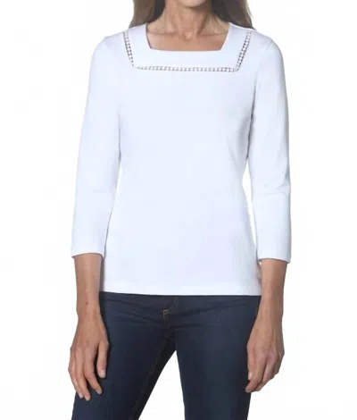 Eli Square Neck Top In White
