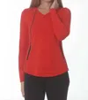 Eli V-neck Top In Red