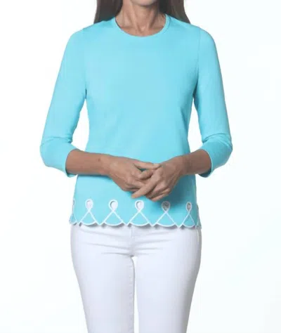Eli Women's Embroidered Top In Turquoise In Blue