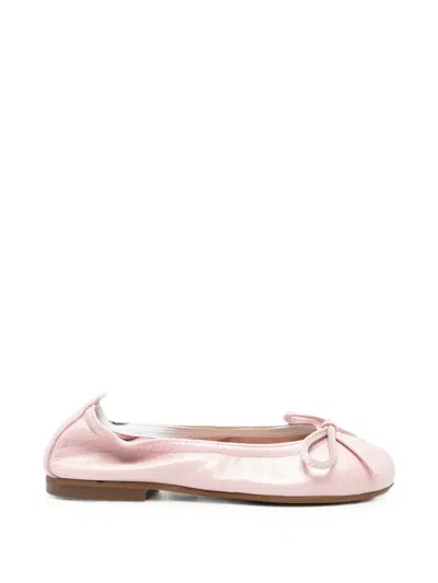 Eli1957 Kids' Bow-detail Leather Ballet Flats In Pink