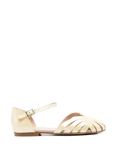 Eli1957 Kids' Cage-detail Buckle-fastening Sandals In Gold