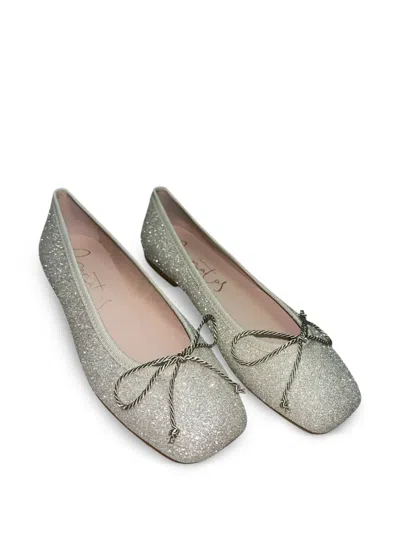 Eli1957 Kids' Glitter-effect Bow-detail Ballet Flats In Gold