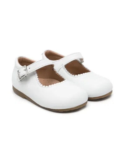 Eli1957 Leather Ballet Flats In 白色