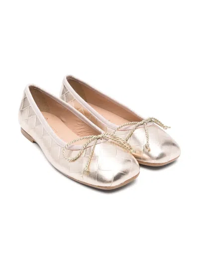 Eli1957 Kids' Leather Ballet Flats In Gold