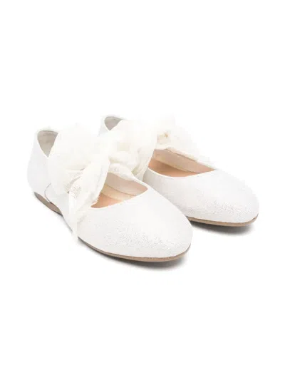 Eli1957 Kids' Lurex-detailed Ballet Flats In Silver