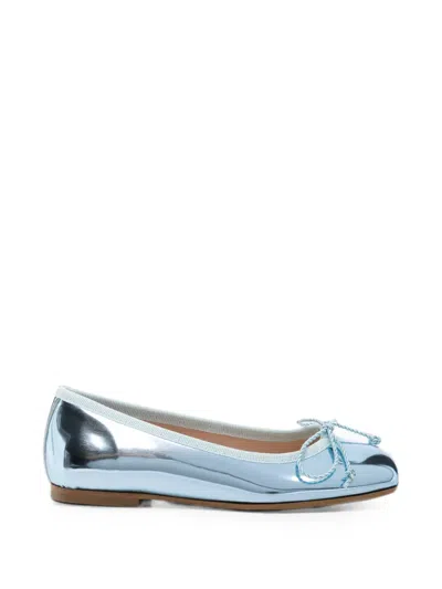 Eli1957 Kids' Metallic-effect Bow-detail Ballet Flats In Blue