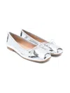 Eli1957 Patent-leather Ballet Flats In Silver
