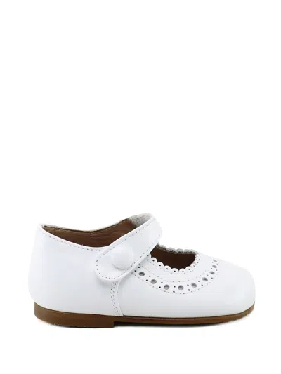 Eli1957 Kids' Perforated-details Leather Ballerinas In White