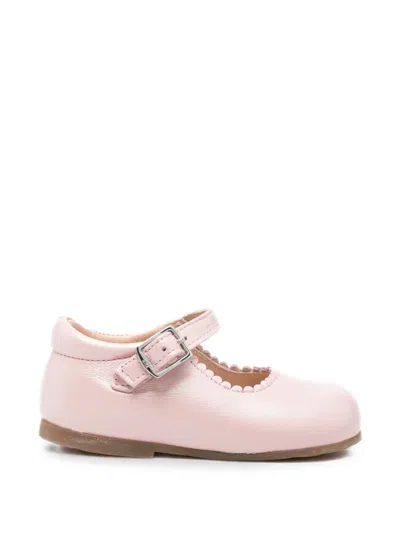 Eli1957 Babies' Scalloped-trim Buckle-fastening Ballet Flats In Pink