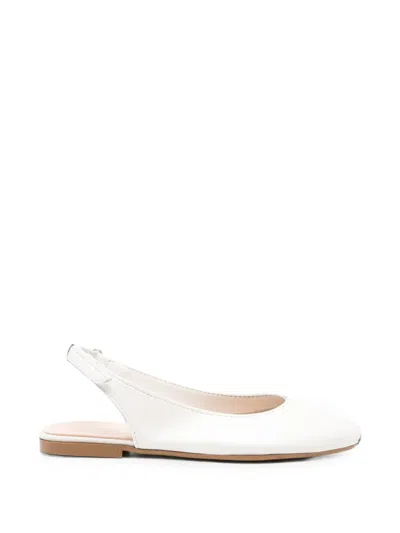 Eli1957 Kids' Slingback Leather Ballet Flats In White