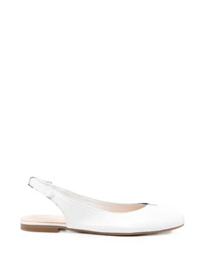 Eli1957 Kids' Slingback Leather Ballet Flats In White