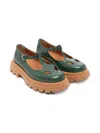 Eli1957 T-strap Lug-sole Ballerinas In Green