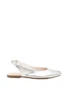 Eli1957 Touch-strap Slingback Ballet Flats In Silver