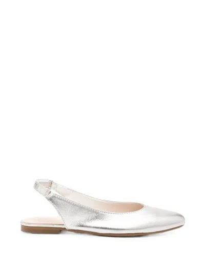 Eli1957 Kids' Touch-strap Slingback Ballet Flats In Silver