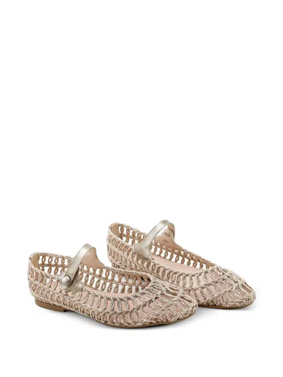 Eli1957 Kids' Woven Leather Ballerinas In Multi
