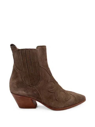Elia Maurizi Western-style Panelled Ankle Boots In Brown