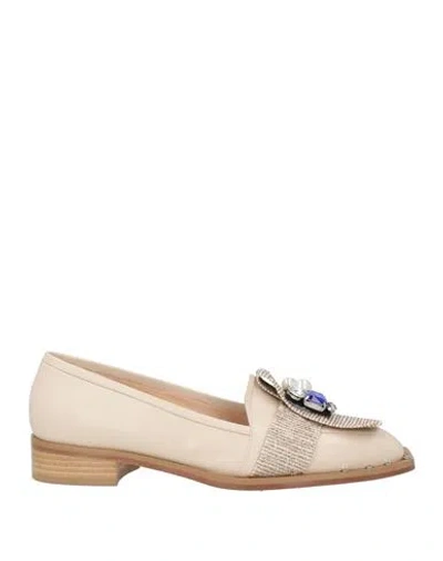 Elian Douaré Woman Loafers Beige Size 7 Leather