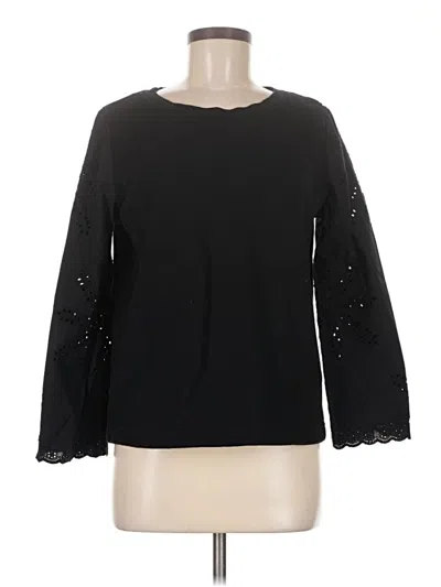 Pre-owned Eliane Rose Long Sleeve Top Black Boatneck Tops